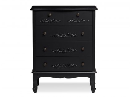 LPD Antoinette Black 3+2 Drawer Large Chest of Drawers (Assembled)