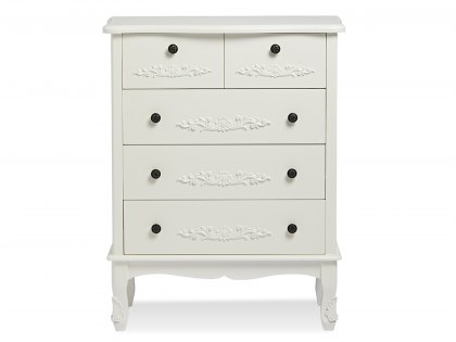 LPD Antoinette White 3+2 Drawer Large Chest of Drawers (Assembled)