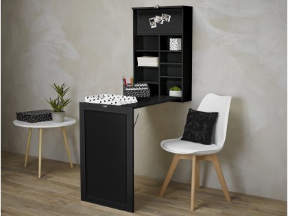 LPD Arlo Black Foldaway Wall Desk (Flat Packed)