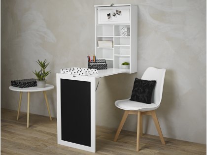 LPD Arlo White Foldaway Wall Desk (Flat Packed)