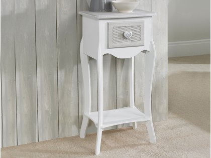 LPD Brittany Grey and White 1 Drawer Bedside Cabinet (Assembled)