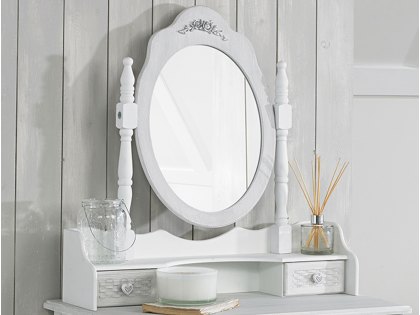 LPD Brittany Grey and White Dressing Table Mirror (Assembled)