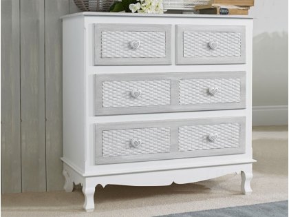 LPD Brittany Grey and White 2+2 Drawer Chest of Drawers (Assembled)