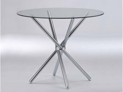 LPD Casa 90cm Glass and Chrome Dining Table (Flat Packed)