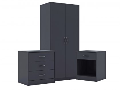 LPD Delta Black 3 Piece Bedroom Furniture Package (Flat Packed)