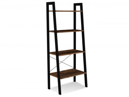 LPD Ealing Black and Rustic Pine Ladder Shelving Unit (Flat Packed)