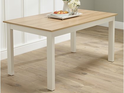 LPD Cotswold 150cm Cream and Oak Dining Table (Flat Packed)