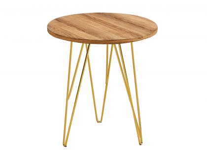 LPD Fusion Oak and Gold Lamp Table (Flat Packed)