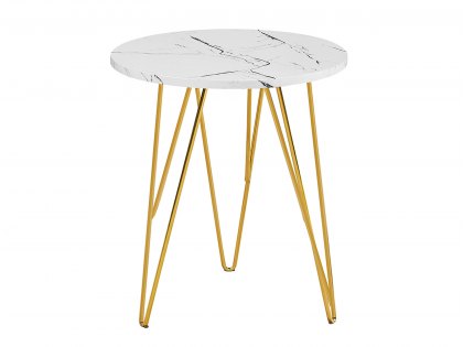 LPD Fusion White Marble and Gold Lamp Table (Flat Packed)