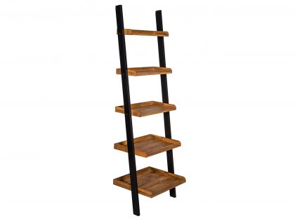LPD Copenhagen Black and Oak Ladder Shelf (Flat Packed)