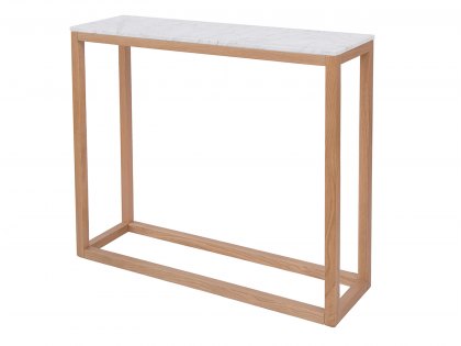 LPD Harlow White Marble and Oak Console Table (Flat Packed)