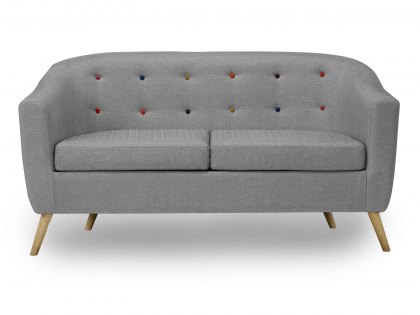 LPD Hudson Grey Linen 2 Upholstered 2 Seater Sofa