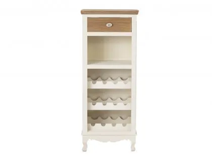 LPD Juliette Cream and Oak 1 Drawer Wine Cabinet (Assembled)