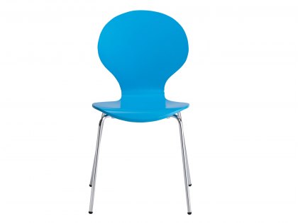 LPD Ibiza Set of 4 Blue Moulded Dining Chairs