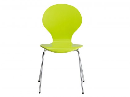 LPD Ibiza Set of 4 Lime Green Moulded Dining Chairs