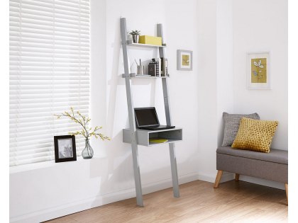 GFW Stockholm Grey Ladder Desk (Flat Packed)