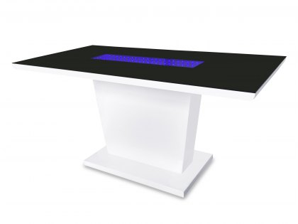 LPD Matrix 160cm White High Gloss Dining Table with LED (Flat Packed)