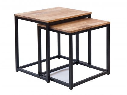 LPD Mirelle Oak and Black Nest Of Tables (Flat Packed)
