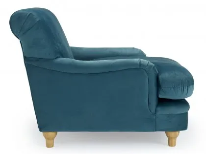 LPD Plumpton Peacock Blue Velvet Fabric Chair