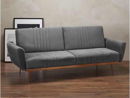 LPD Nico Grey Velvet Fabric Sofa Bed