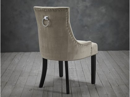LPD Morgan Set of 2 Beige Velvet Fabric Dining Chairs