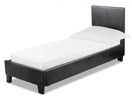 LPD Prado 3ft Single Black Upholstered Faux Leather Bed Frame