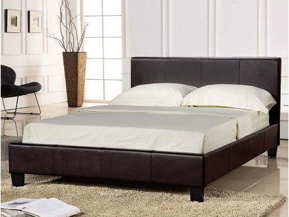 LPD Prado 4ft6 Double Black Upholstered Faux Leather Bed Frame