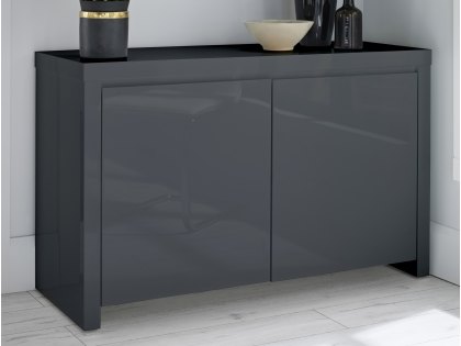 LPD Puro Charcoal High Gloss 2 Door Sideboard (Flat Packed)