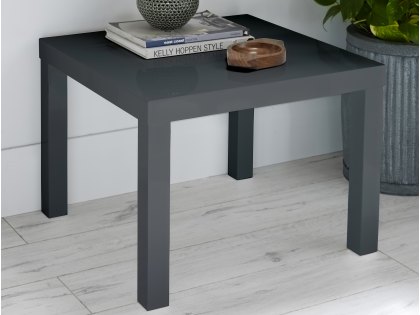 LPD Puro Charcoal High Gloss Lamp Table (Flat Packed)