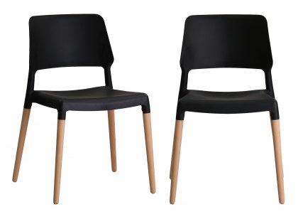 LPD Riva Set of 2 Black Dining Chairs