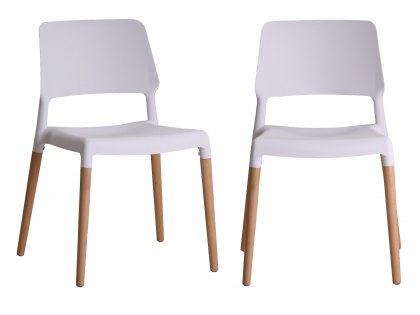 LPD Riva Set of 2 White Dining Chairs