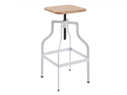 LPD Shoreditch Wood and White Metal Bar Stool