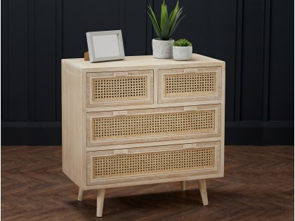 LPD Toulouse Rattan and Oak 2+2 Drawer Chest of Drawers (Flat Packed)