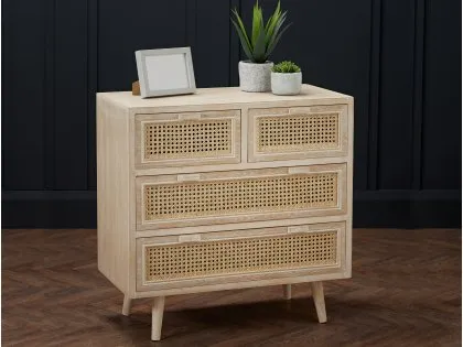 LPD Toulouse Rattan and Oak 2+2 Drawer Chest of Drawers