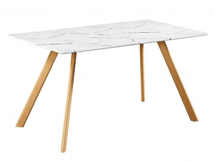 LPD Venice 140cm White Marble Effect Dining Table (Flat Packed)