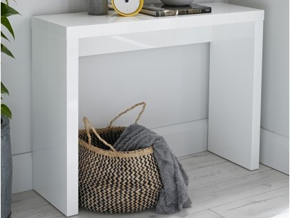 LPD Puro White High Gloss Console Table (Flat Packed)