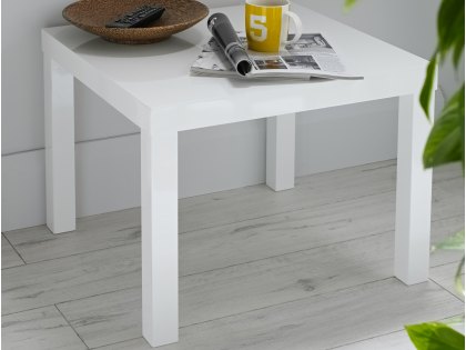 LPD Puro White High Gloss Lamp Table (Flat Packed)