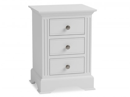Kenmore Catlyn White 3 Drawer Large Bedside Cabinet (Assembled)