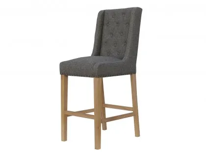 Kenmore Cala Dark Grey Fabric Bar Stool