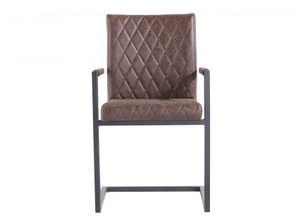 Kenmore Flynn Carver Brown Faux Leather Dining Chair