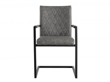 Kenmore Flynn Carver Grey Faux Leather Dining Chair