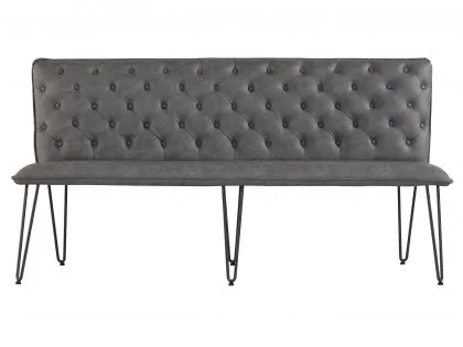 Kenmore Finlay Grey Faux Leather 180cm Dining Bench