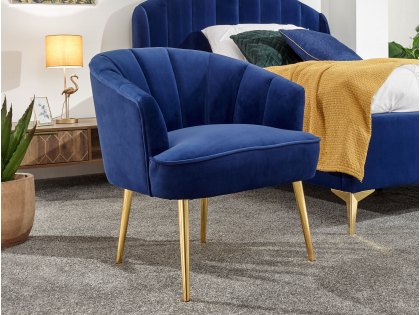 GFW Pettine Royal Blue Upholstered Fabric Accent Chair