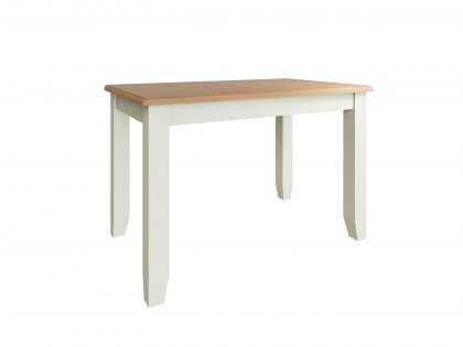 Kenmore Patterdale 120cm White and Oak Butterfly Extending Wooden Dining Table (Flat Packed)