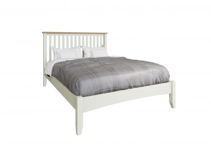 Kenmore Patterdale 4ft6 Double White and Oak Wooden Bed Frame