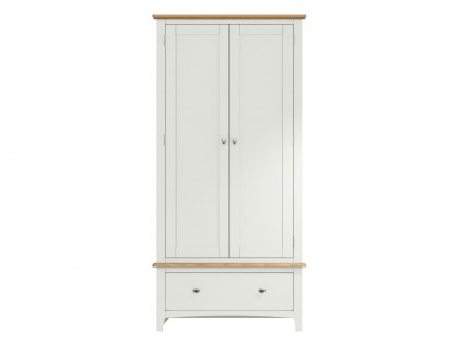 Kenmore Patterdale White and Oak 2 Door 1 Drawer Double Wardrobe (Flat Packed)