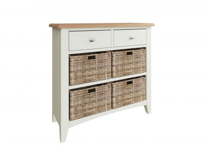 Kenmore Patterdale White and Oak 2 Drawer Compact Sideboard (Assembled)