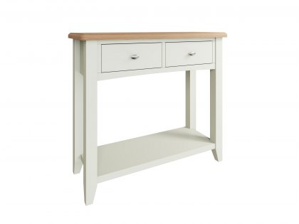 Kenmore Patterdale White and Oak 2 Drawer Console Table (Flat Packed)
