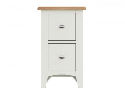 Kenmore Patterdale White and Oak 2 Drawer Small Bedside Cabinet (Assembled)