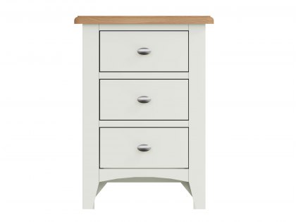 Kenmore Patterdale White and Oak 3 Drawer Large Bedside Cabinet (Assembled)